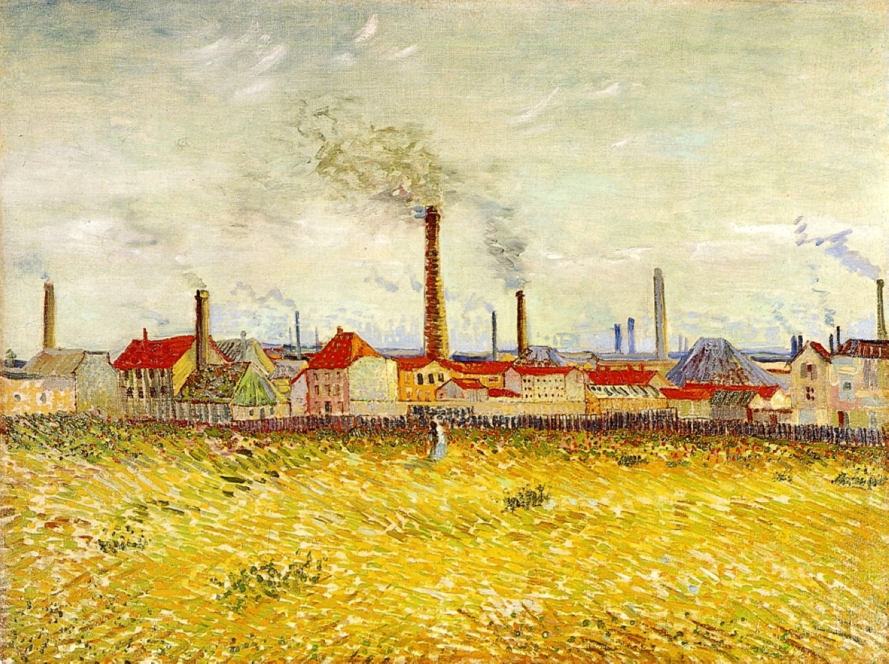 Картина Ван Гога Фабрики в Аньер вид с набережной Клиши 1887